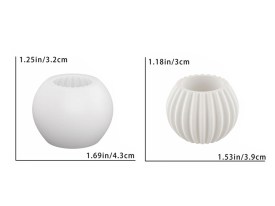Molde silicona porta vela rayada redondo mini